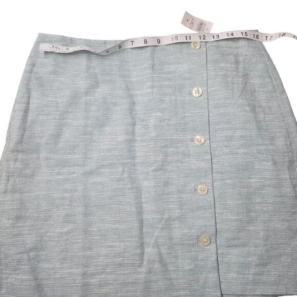 LOFT -1931 NWT Linen Sea Blue with Silver Metallic Threads Women's size 10 - Picture 7 of 8